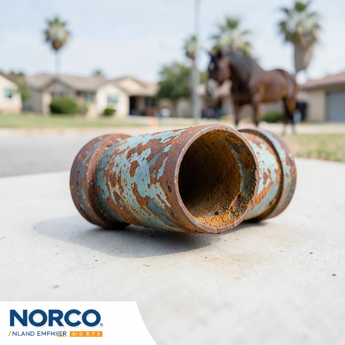 Old corroded and scaled galvanized pipe section removed during a repipe