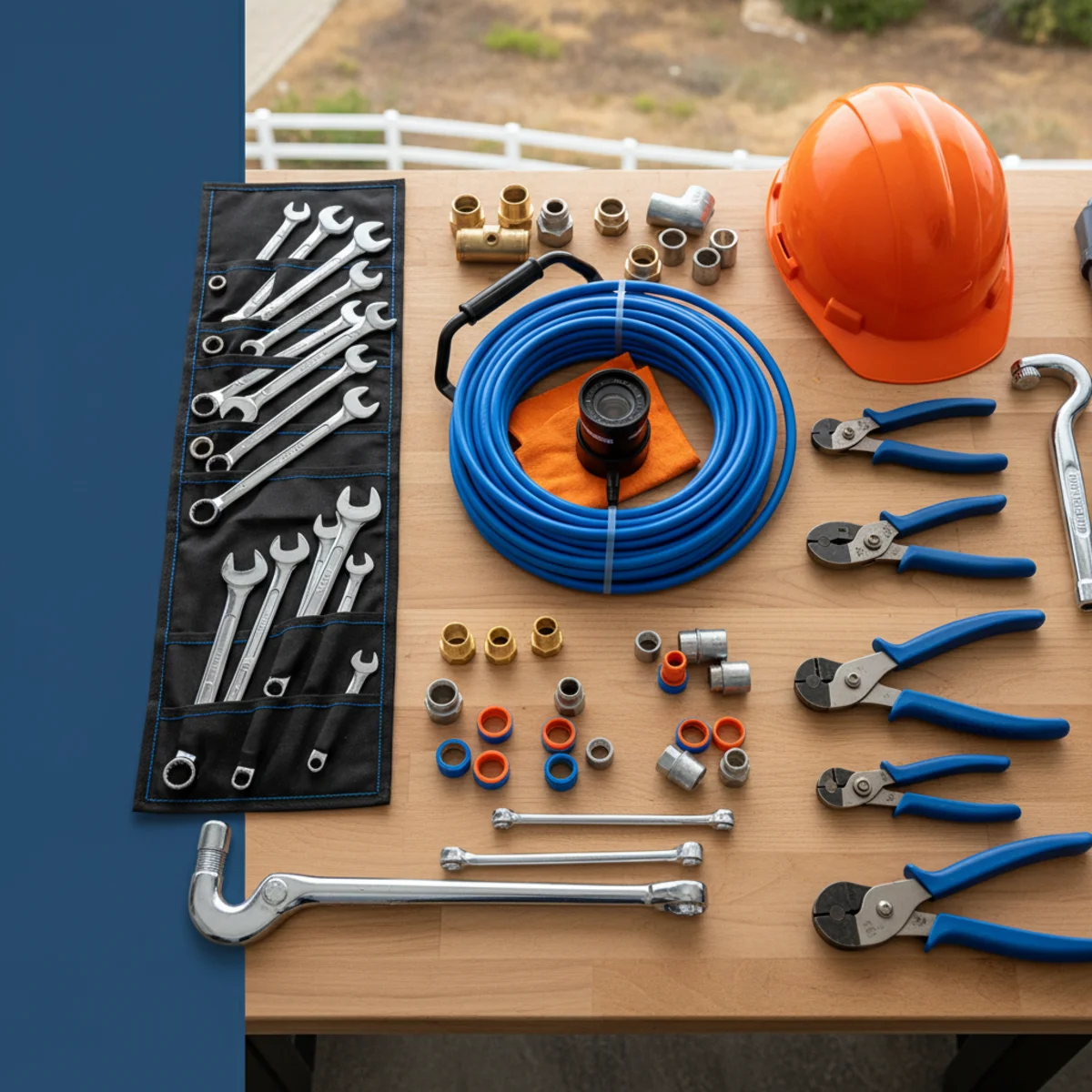 Organized professional plumbing tools and equipment